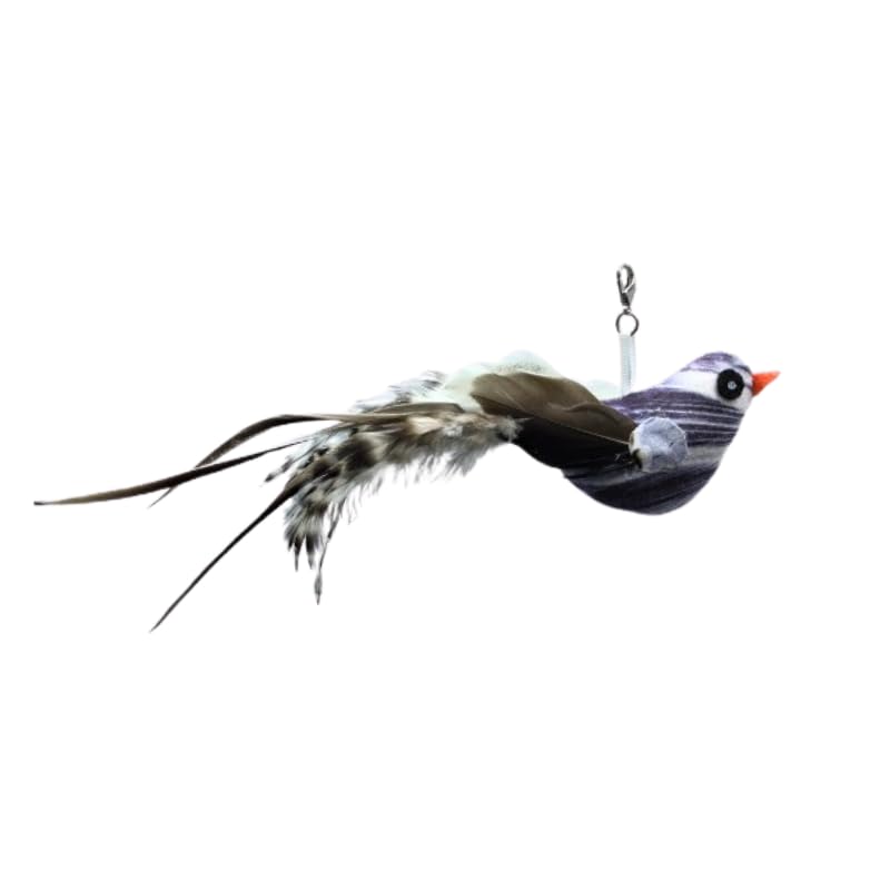 Cutie Paw Pal Chirping Bird Replacement Heads For Cat Toys - Set Of 3 - Realistic Calling Bird Sounds, Vibrant Feather Designs,